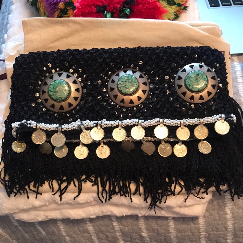 Black crocheted Sam Edelman  clutch